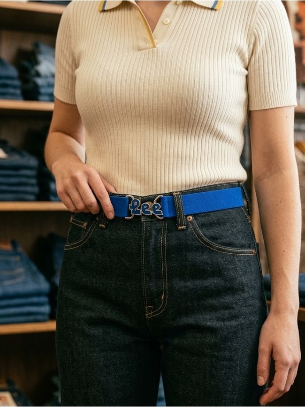 Vintage 1960’s Blue Stretchy Lee Jeans Belt New